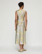 Pastel Smudge Print Silk Satin Asymmetric Dress