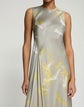 Pastel Smudge Print Silk Satin Asymmetric Dress