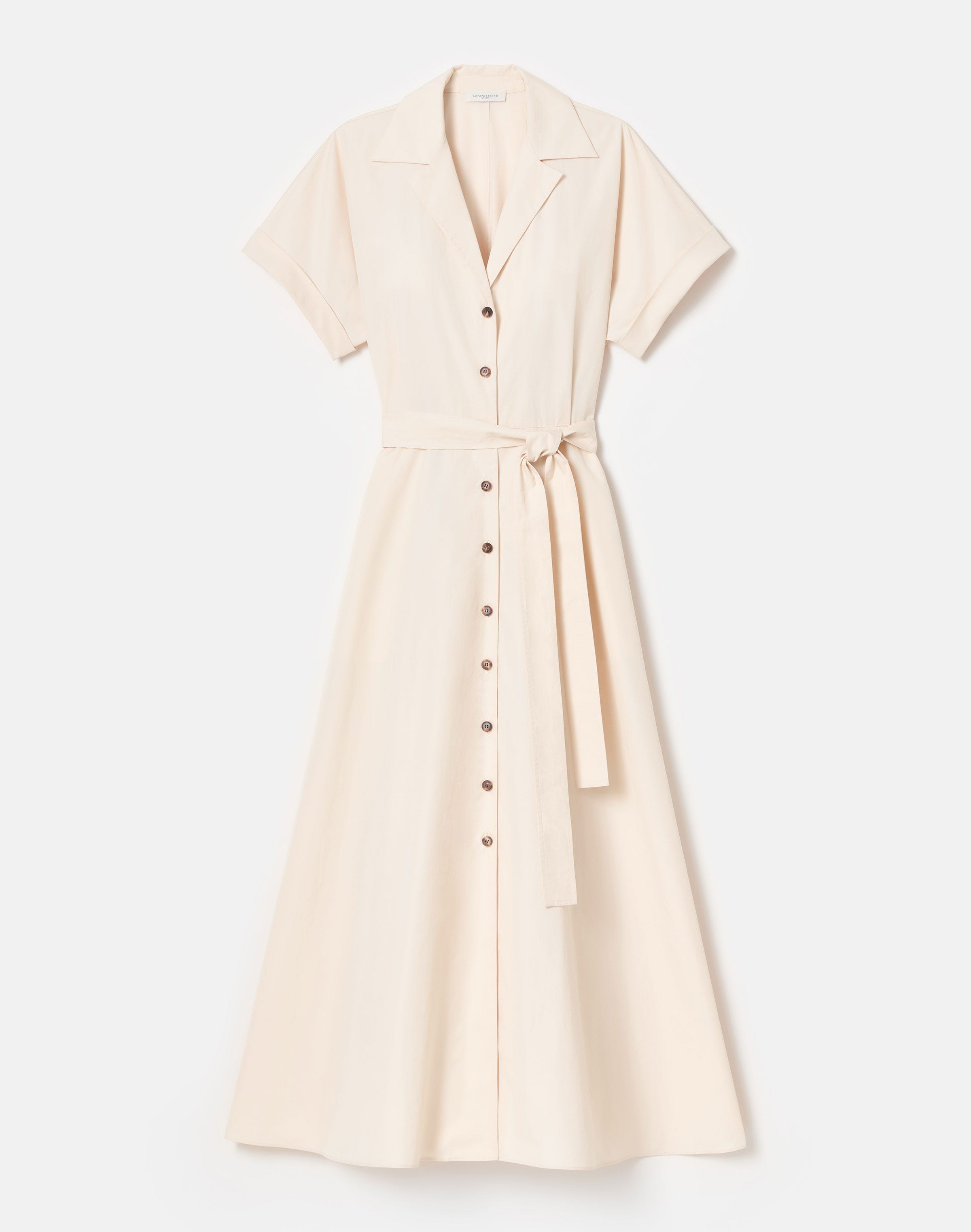 Organic Cotton Poplin Belted Shirtdress 