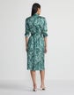 Petite Impasto Print Textured Silk Satin Dress