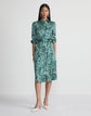 Petite Impasto Print Textured Silk Satin Dress