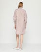 Stripe Cotton Ruched Sleeve Shirtdress