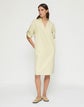 Stripe Cotton Tab Sleeve Popover Dress