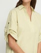 Stripe Cotton Tab Sleeve Popover Dress