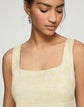 Pastel Dust Tweed Square Neck A-Line Dress
