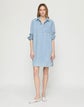 Lightweight Denim Patch Pocket Popover Dress