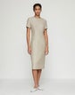 Petite Sequin Speckled Tweed Short Sleeve Sheath Dress