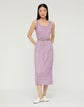 Hand Plissé Sleeveless Belted Midi Dress