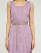 Hand Plissé Sleeveless Belted Midi Dress