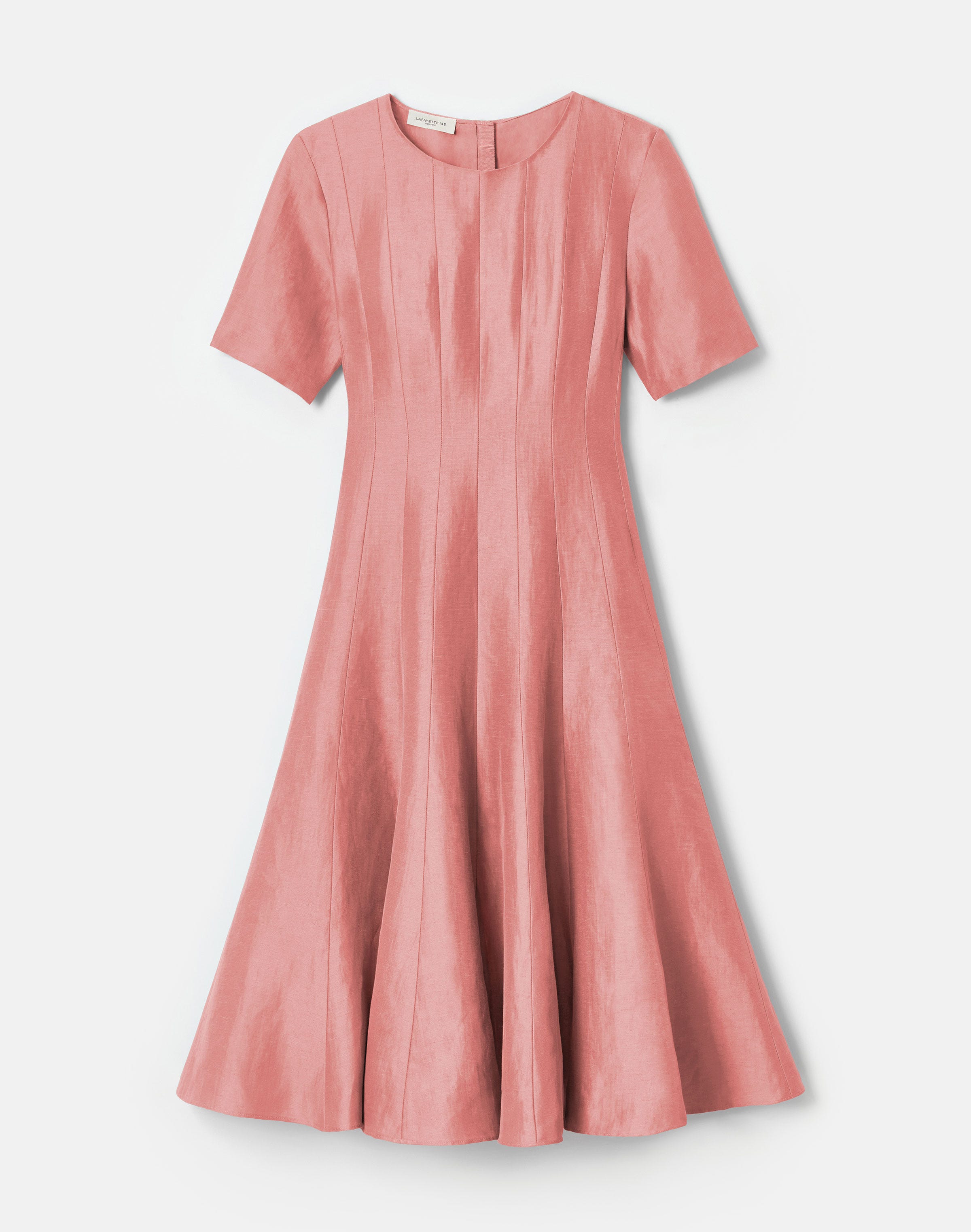 Linen-Viscose  Fit & Flare Midi Dress