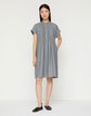 Petite Organic Linen Pintuck Bib Dress