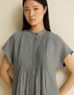 Petite Organic Linen Pintuck Bib Dress