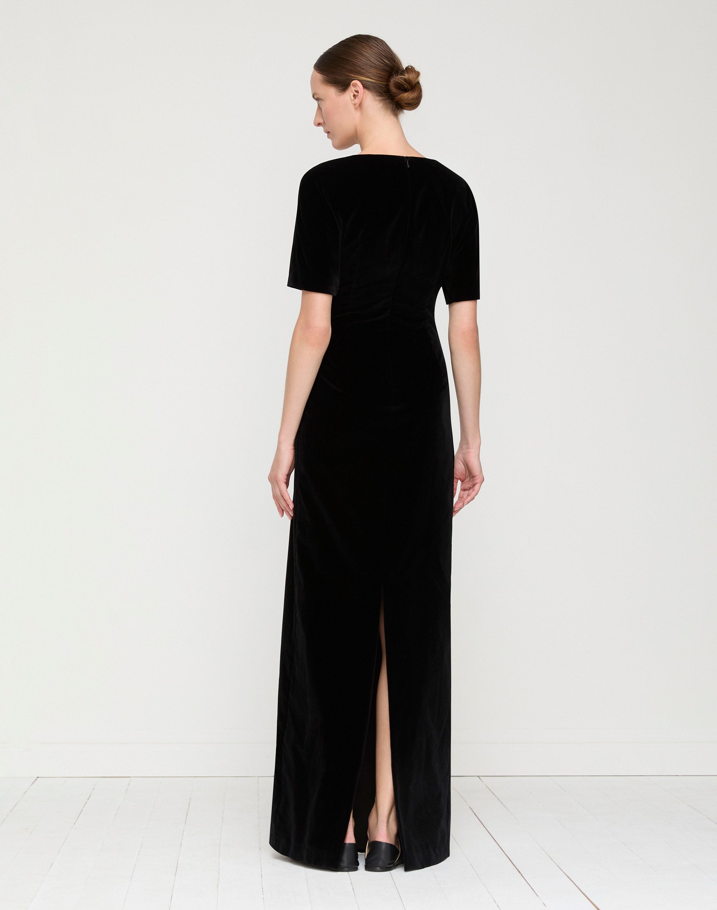 Velvet Pleated Waist Gown