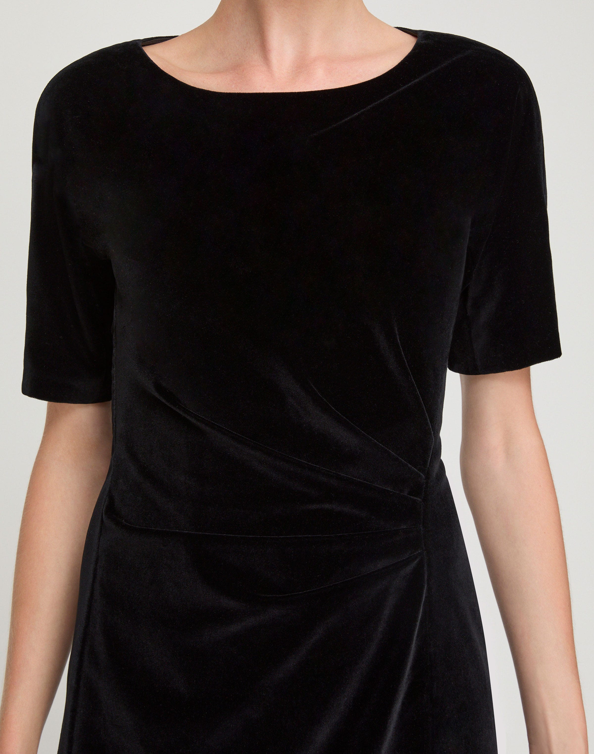 Velvet Pleated Waist Gown