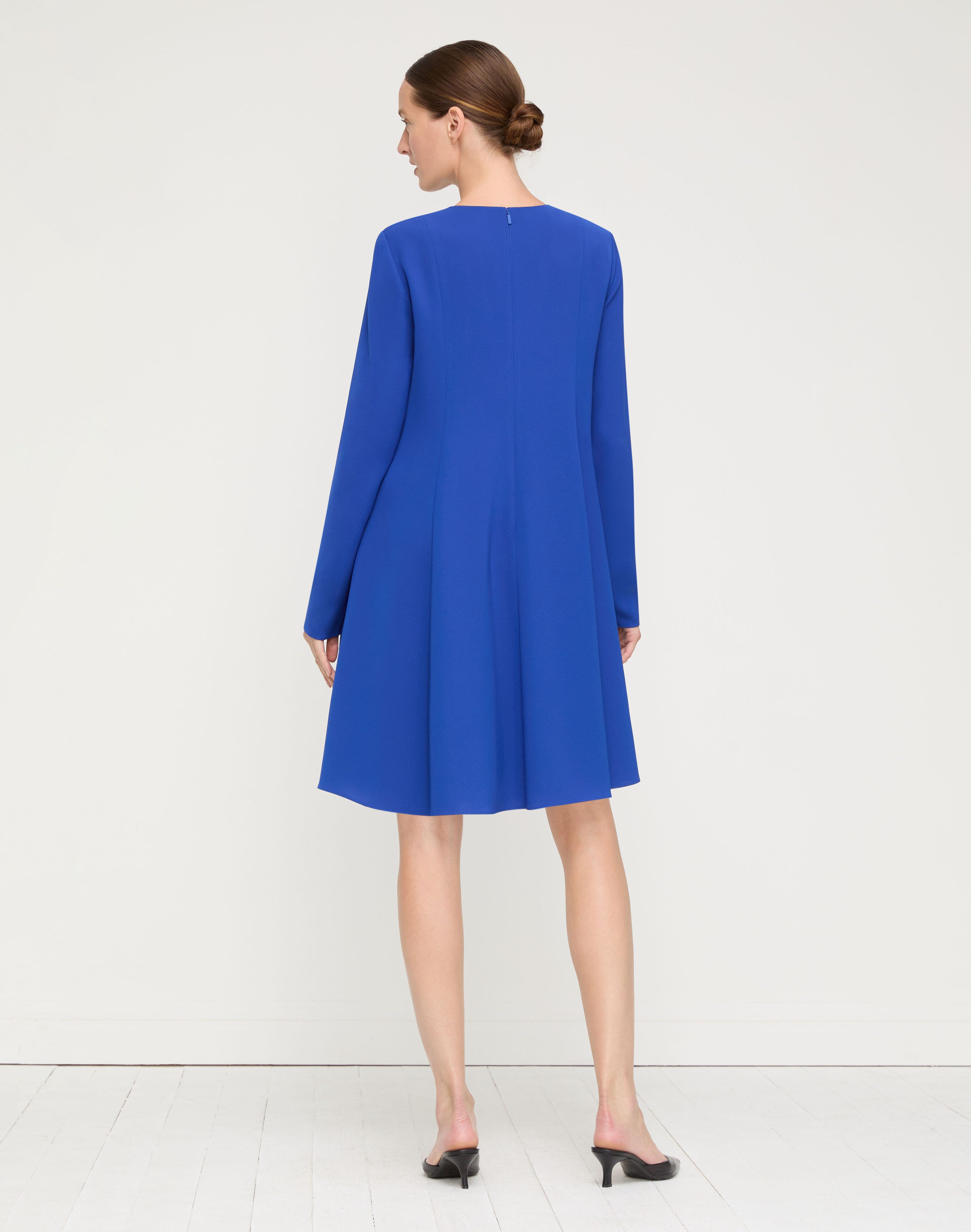 Plus-Size Responsible Finesse Crepe A-Line Godet Dress