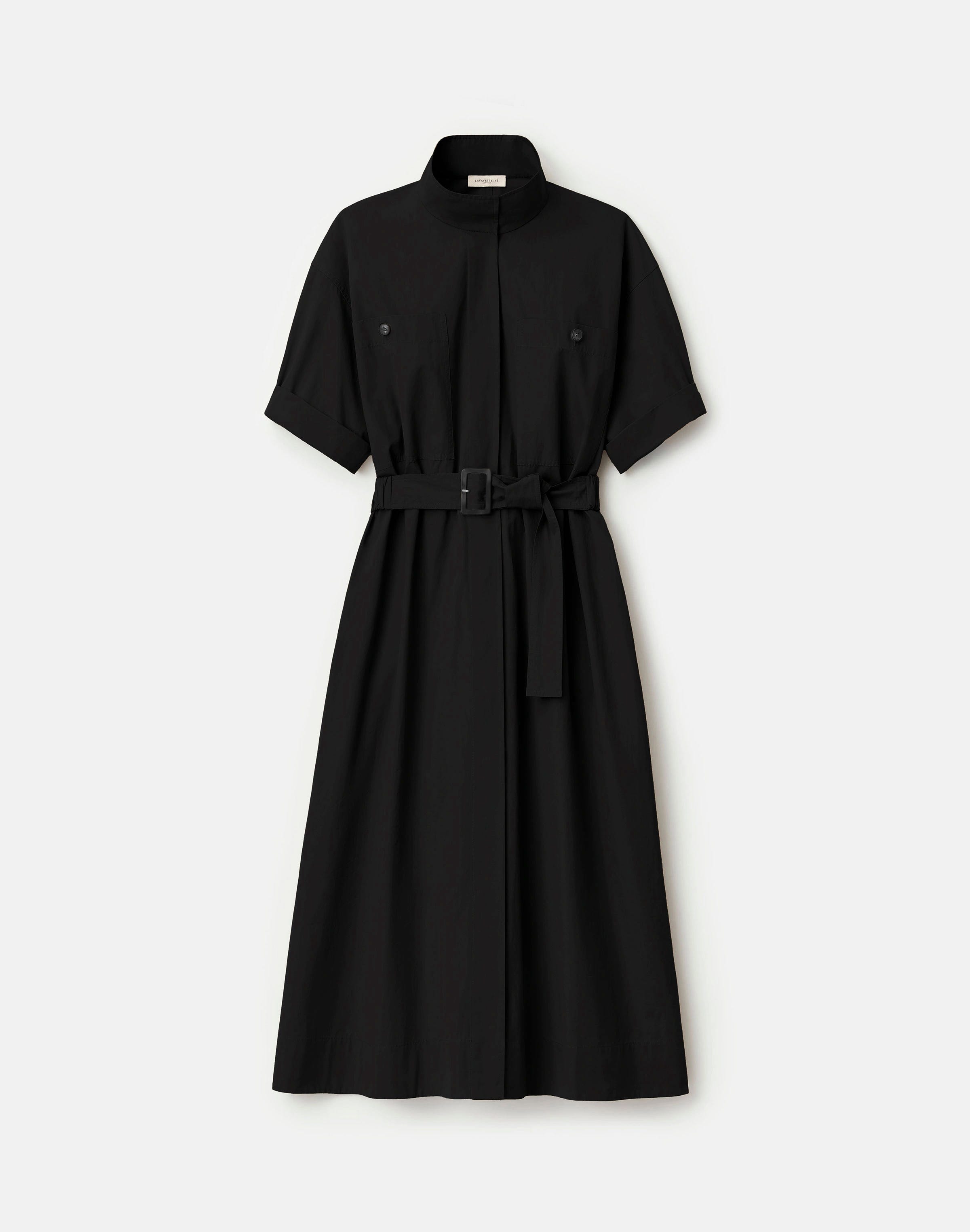 Organic Cotton Poplin Belted Shirtdress