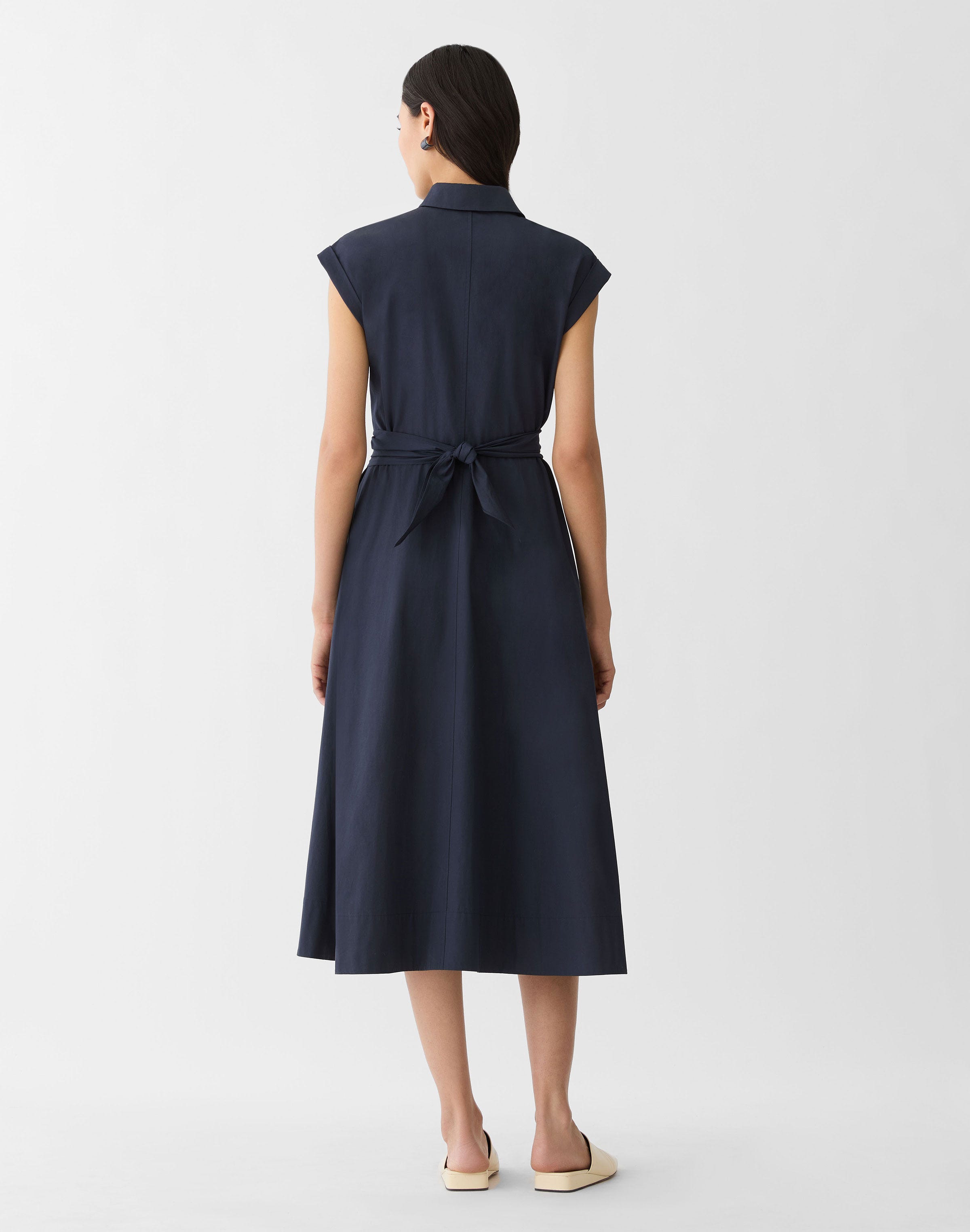 Organic Cotton Poplin Wrap Shirtdress