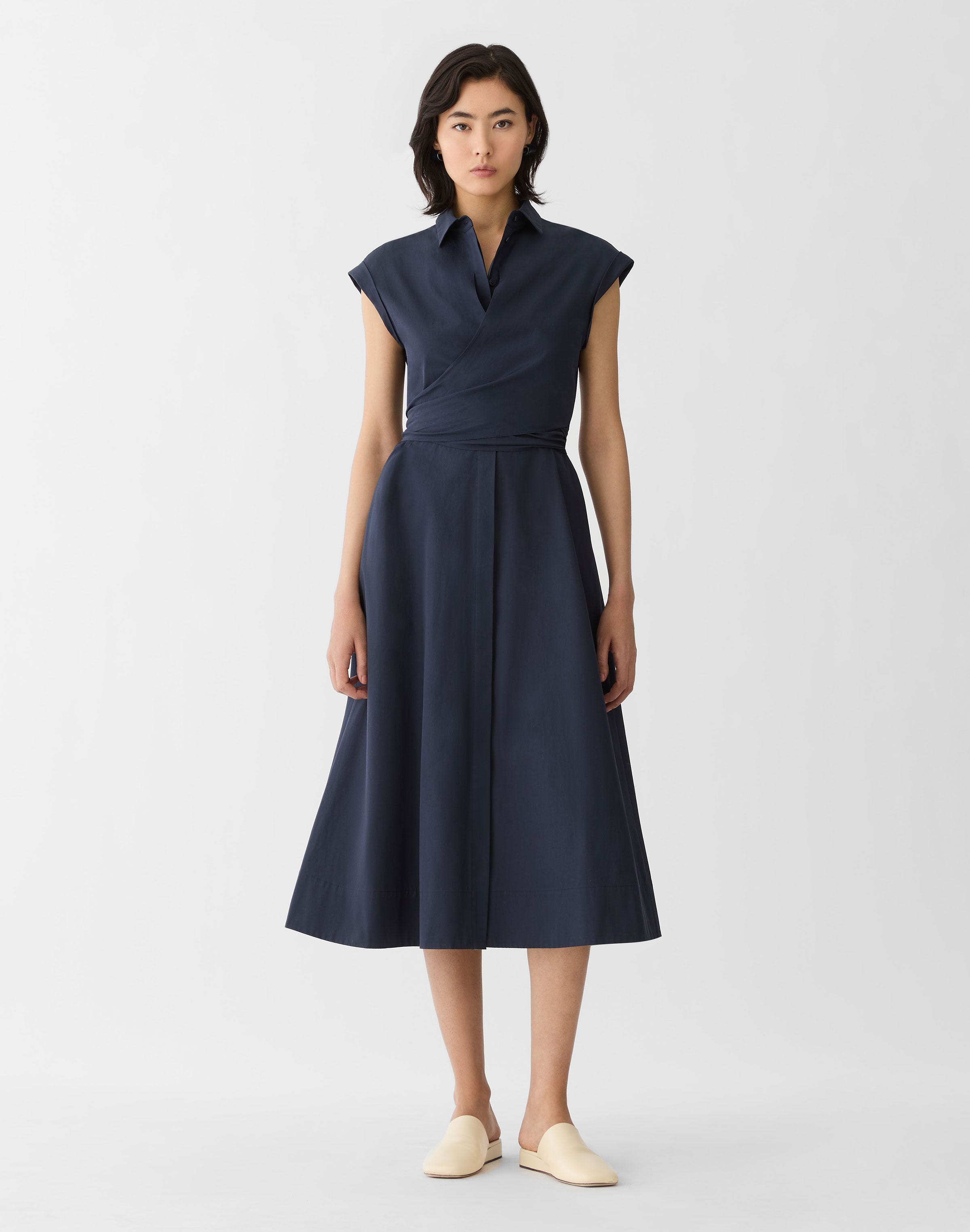 Organic Cotton Poplin Wrap Shirtdress