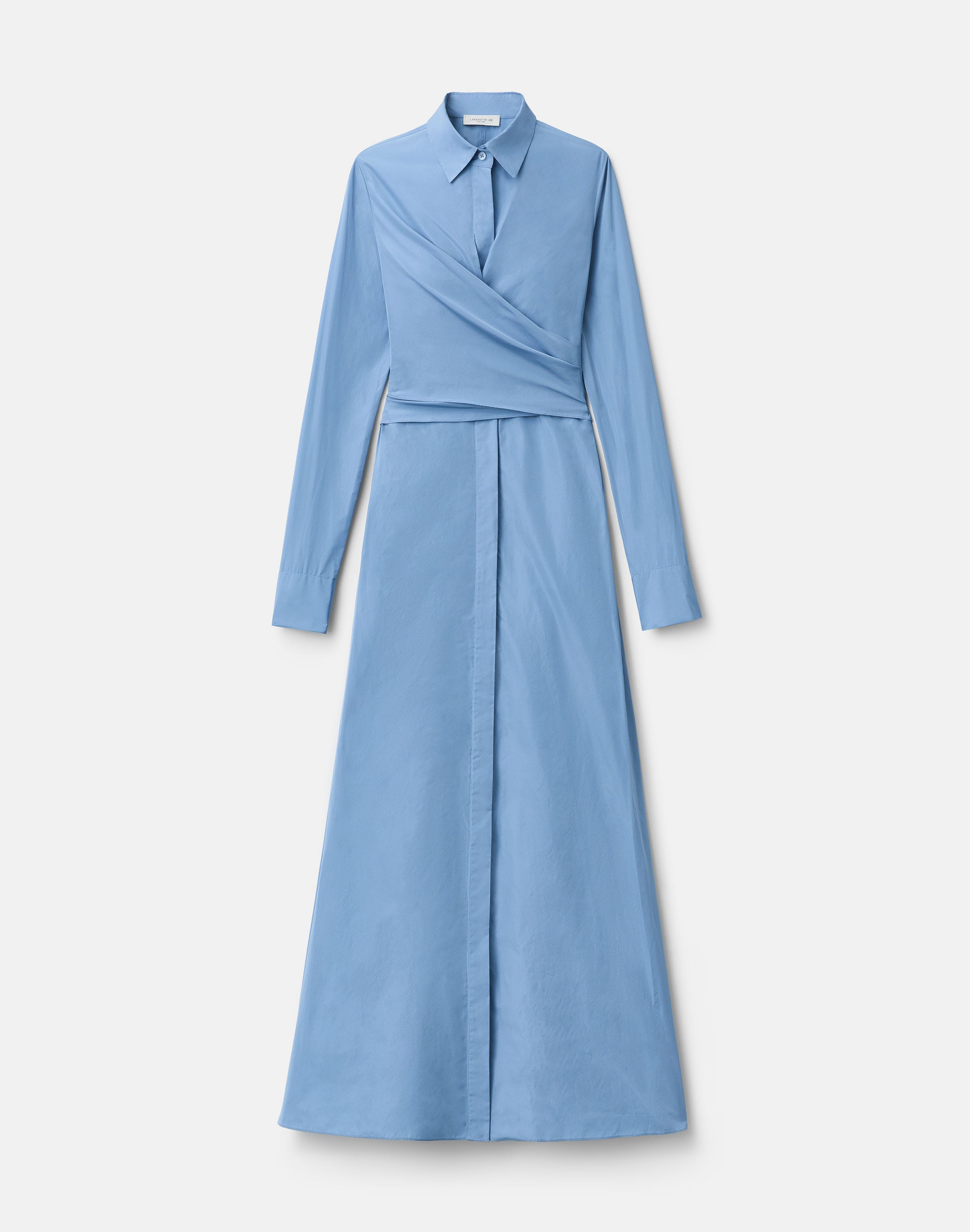 Petite Taffeta Maxi Wrap Shirtdress