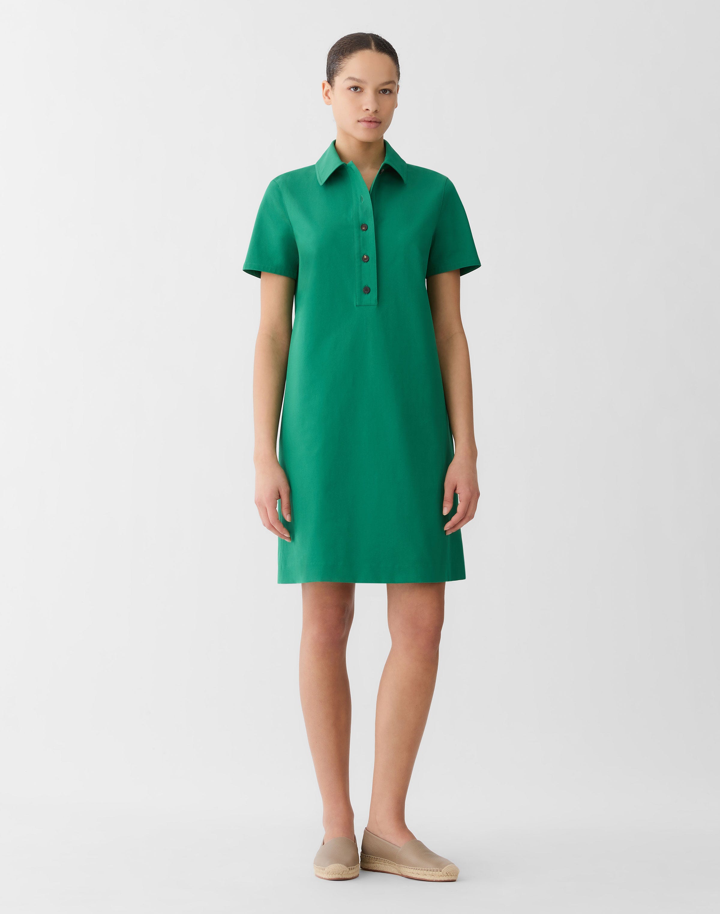 Plus-Size Techno Stretch Twill Polo Shirtdress
