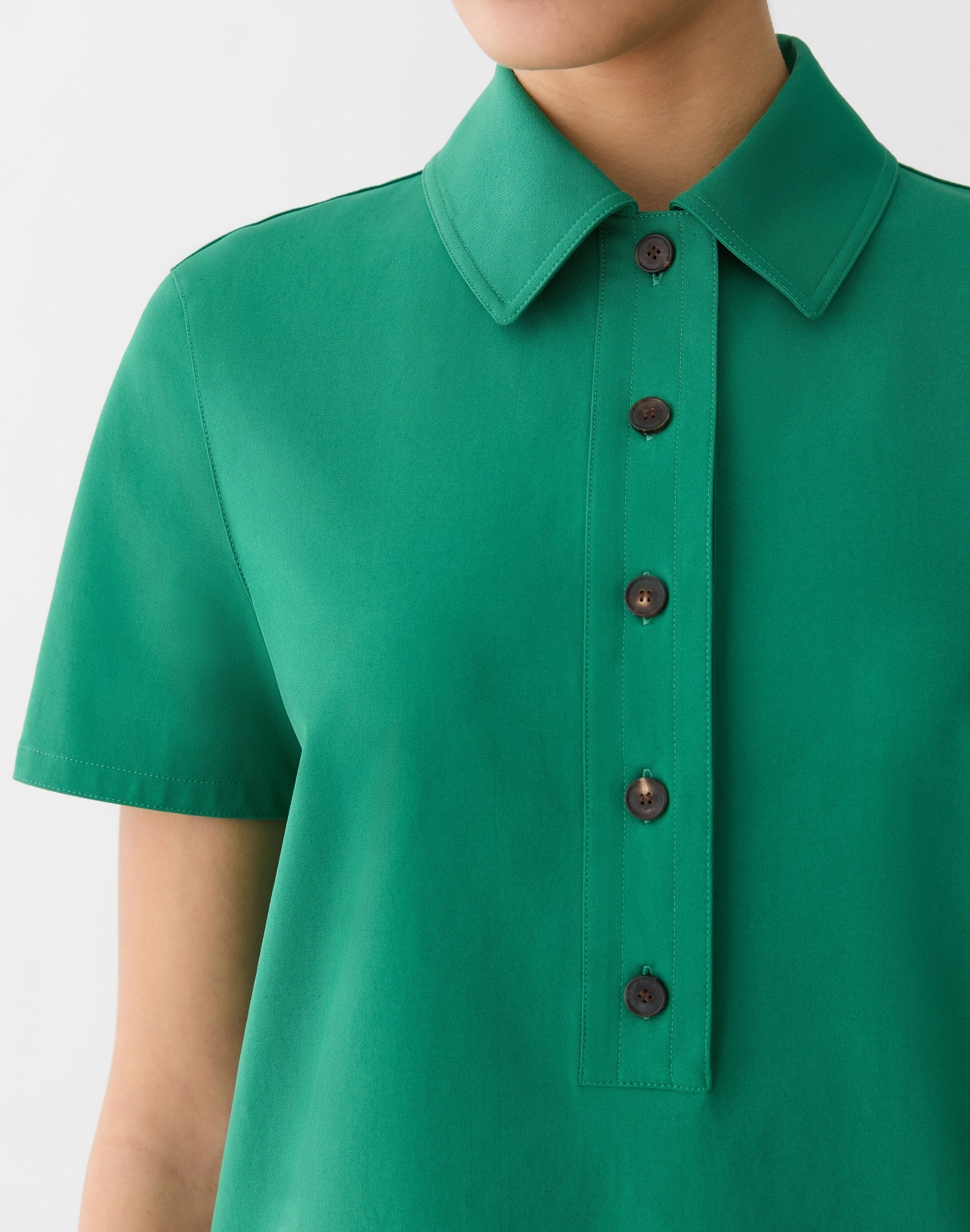 Plus-Size Techno Stretch Twill Polo Shirtdress
