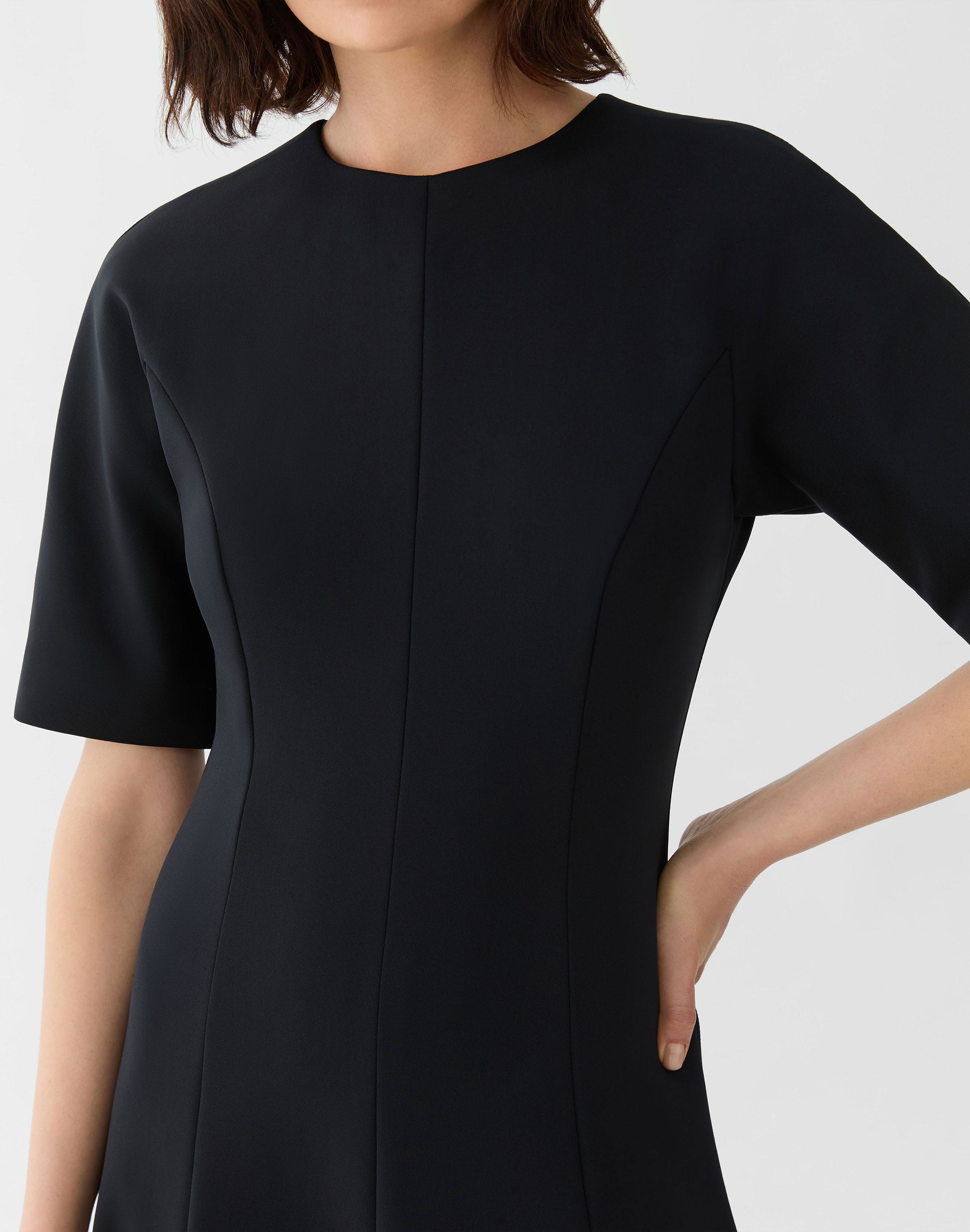 Plus-Size Scuba Fit & Flare Midi Dress