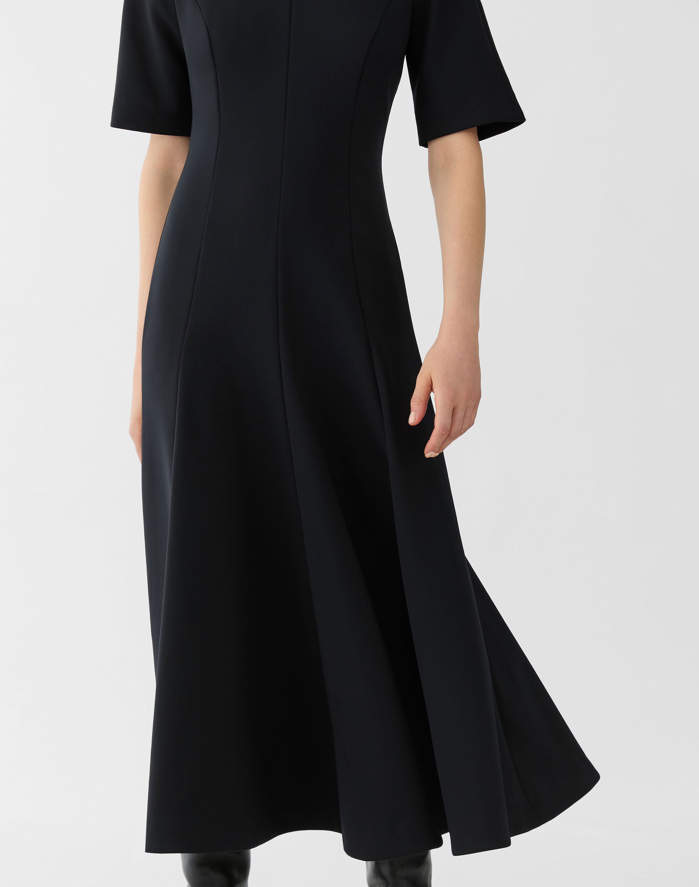 Plus-Size Scuba Fit & Flare Midi Dress