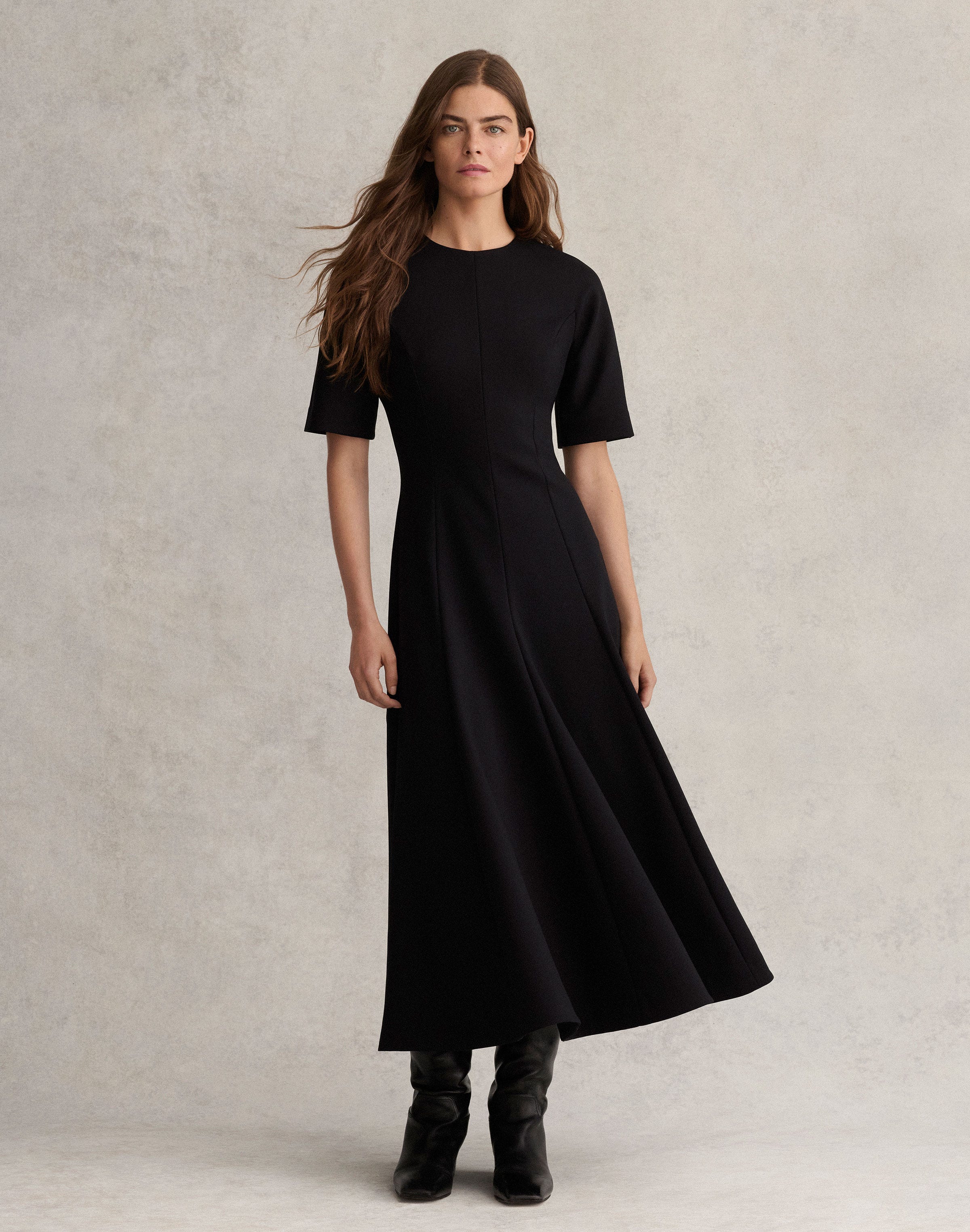 Plus-Size Scuba Fit & Flare Midi Dress