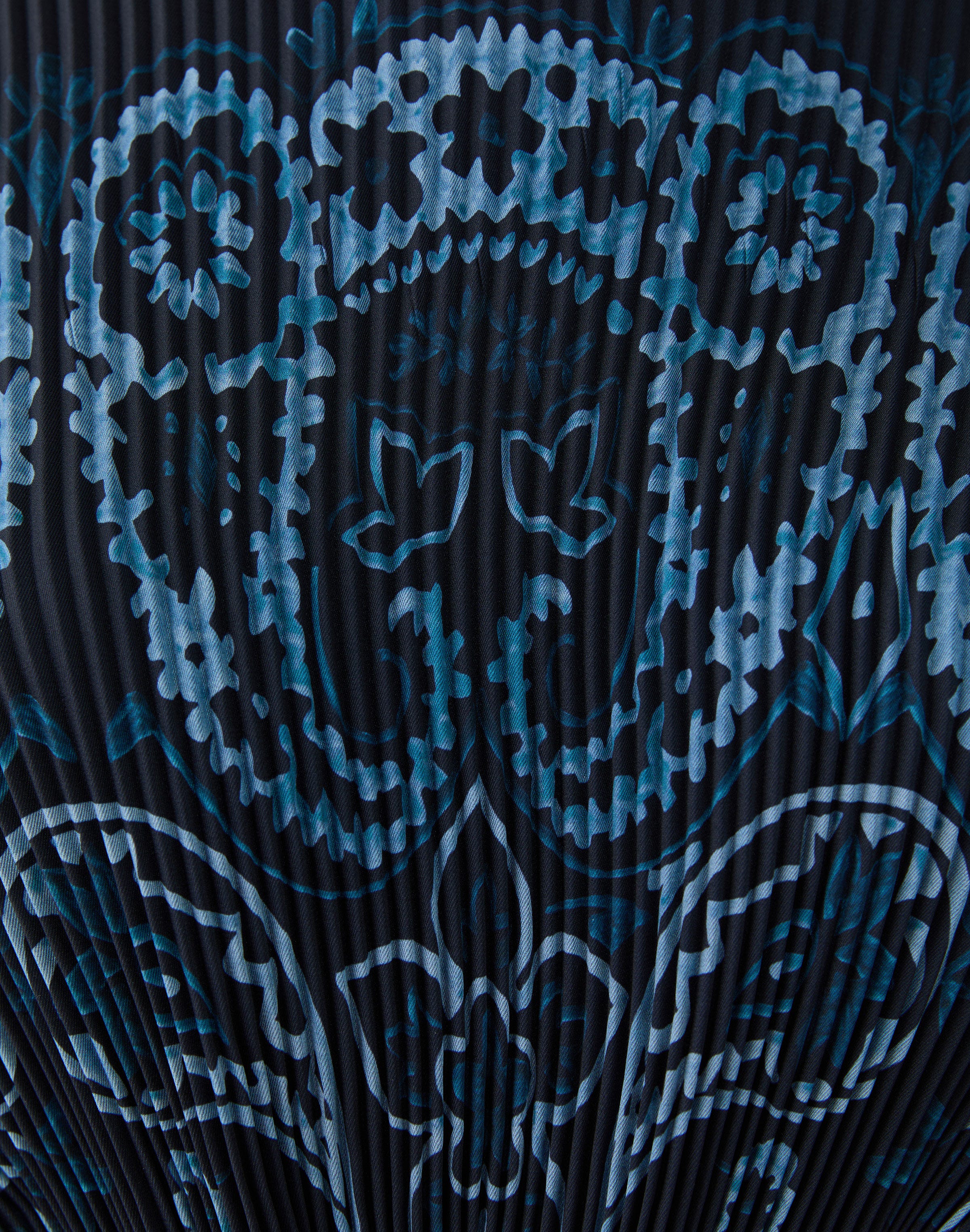 Bandana Print Plissé Belted Dress 