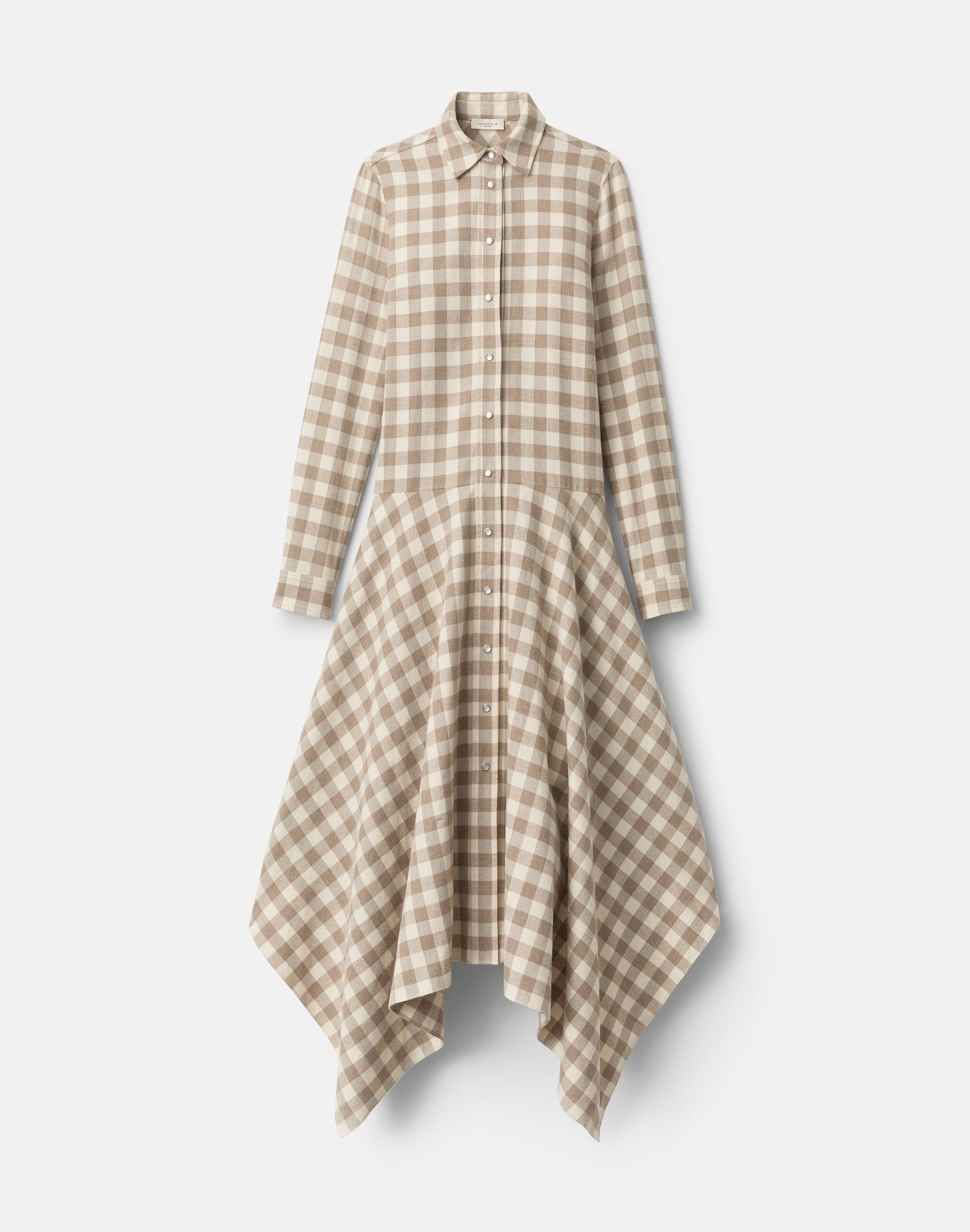 Buffalo Check Cotton Flannel Handkerchief Shirtdress