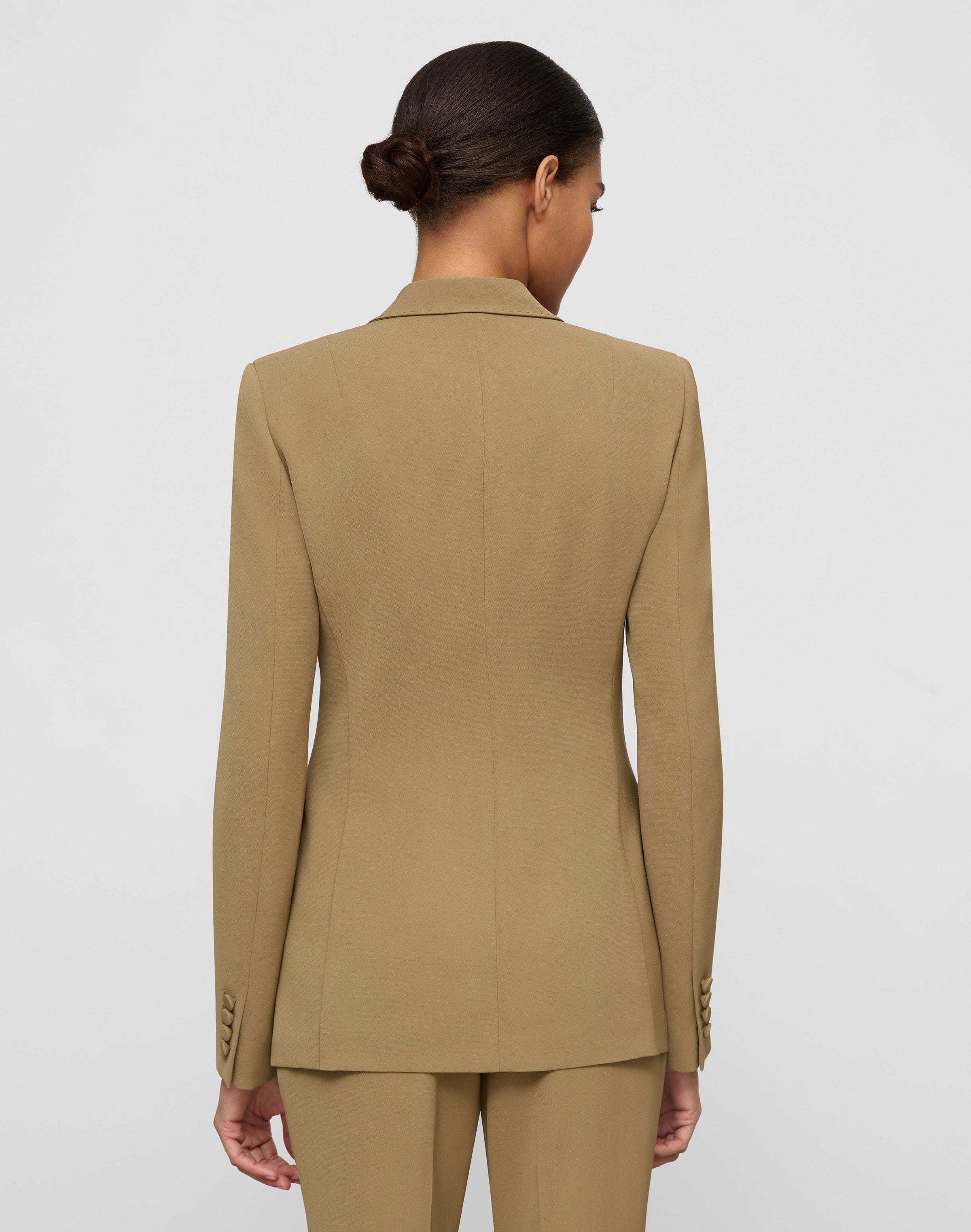 Finesse Crepe Single Button Fitted Blazer