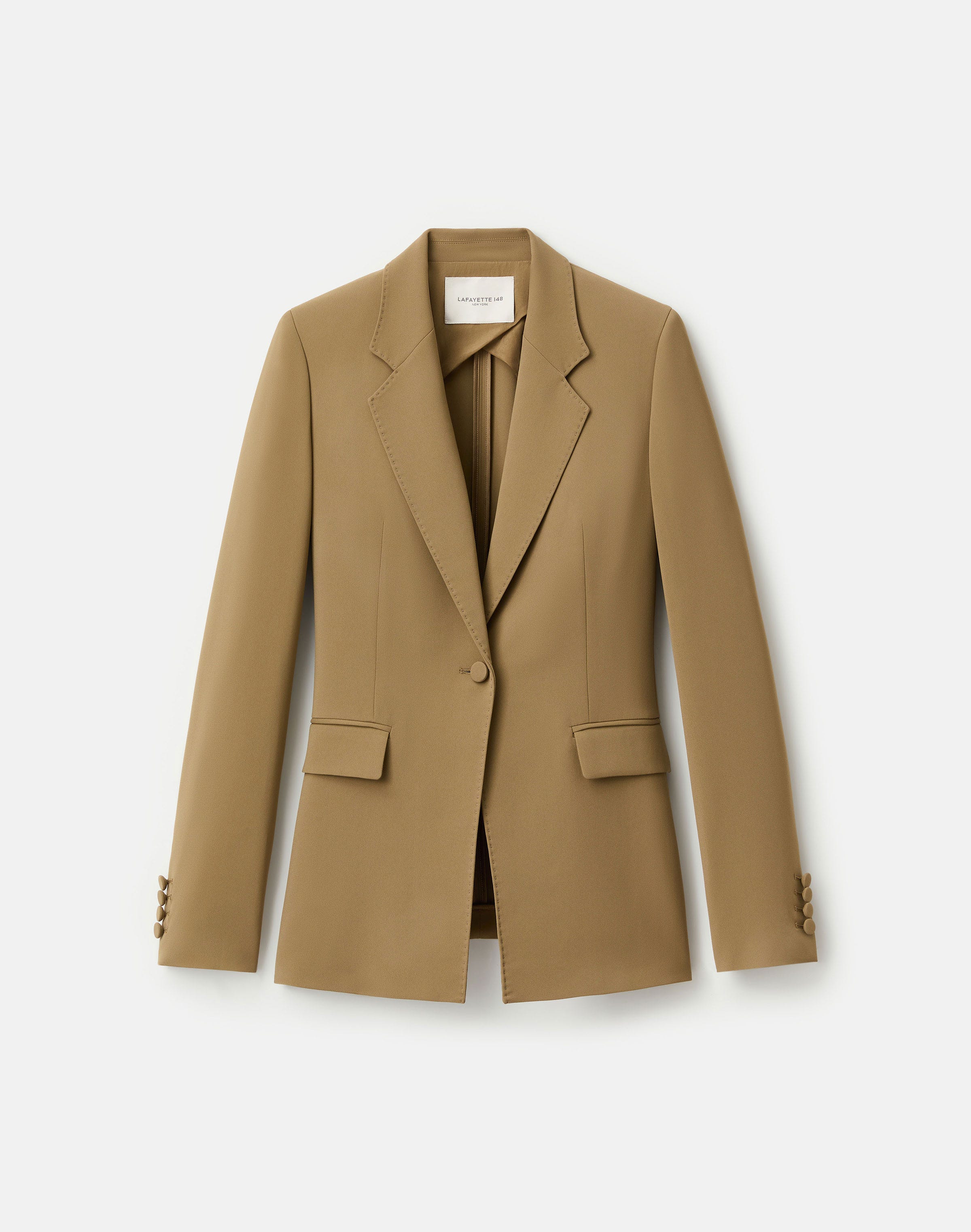 Finesse Crepe Single Button Fitted Blazer