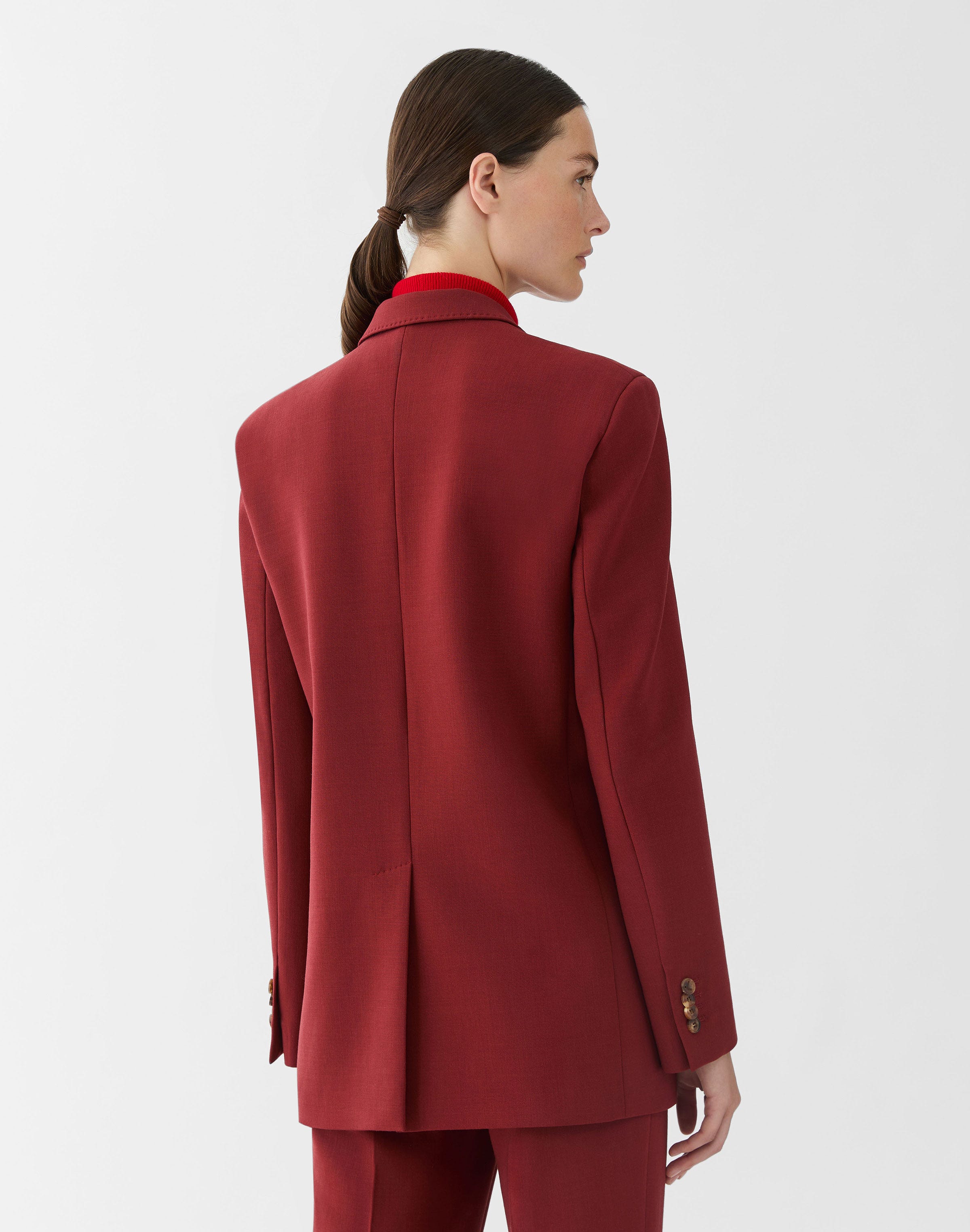 Petite Responsible Wool Double Face Single Button Blazer