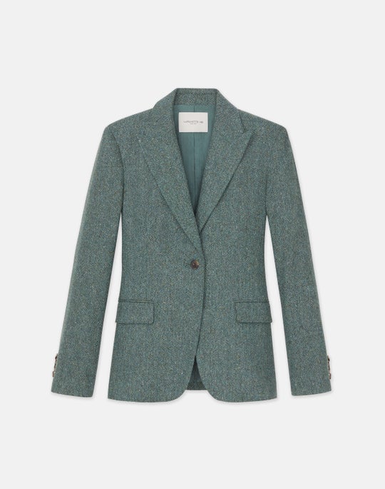 Petite Donegal Tweed Peak Lapel Blazer