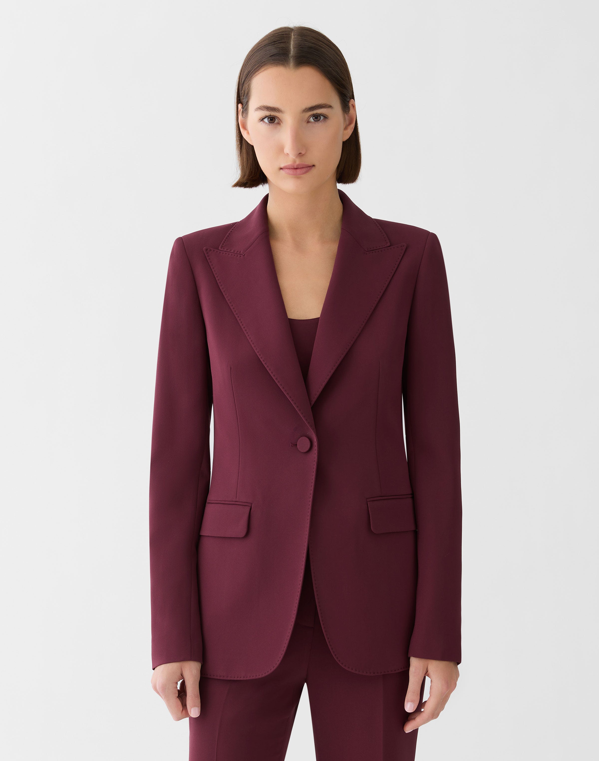 Responsible Finesse Crepe Peak Lapel Blazer
