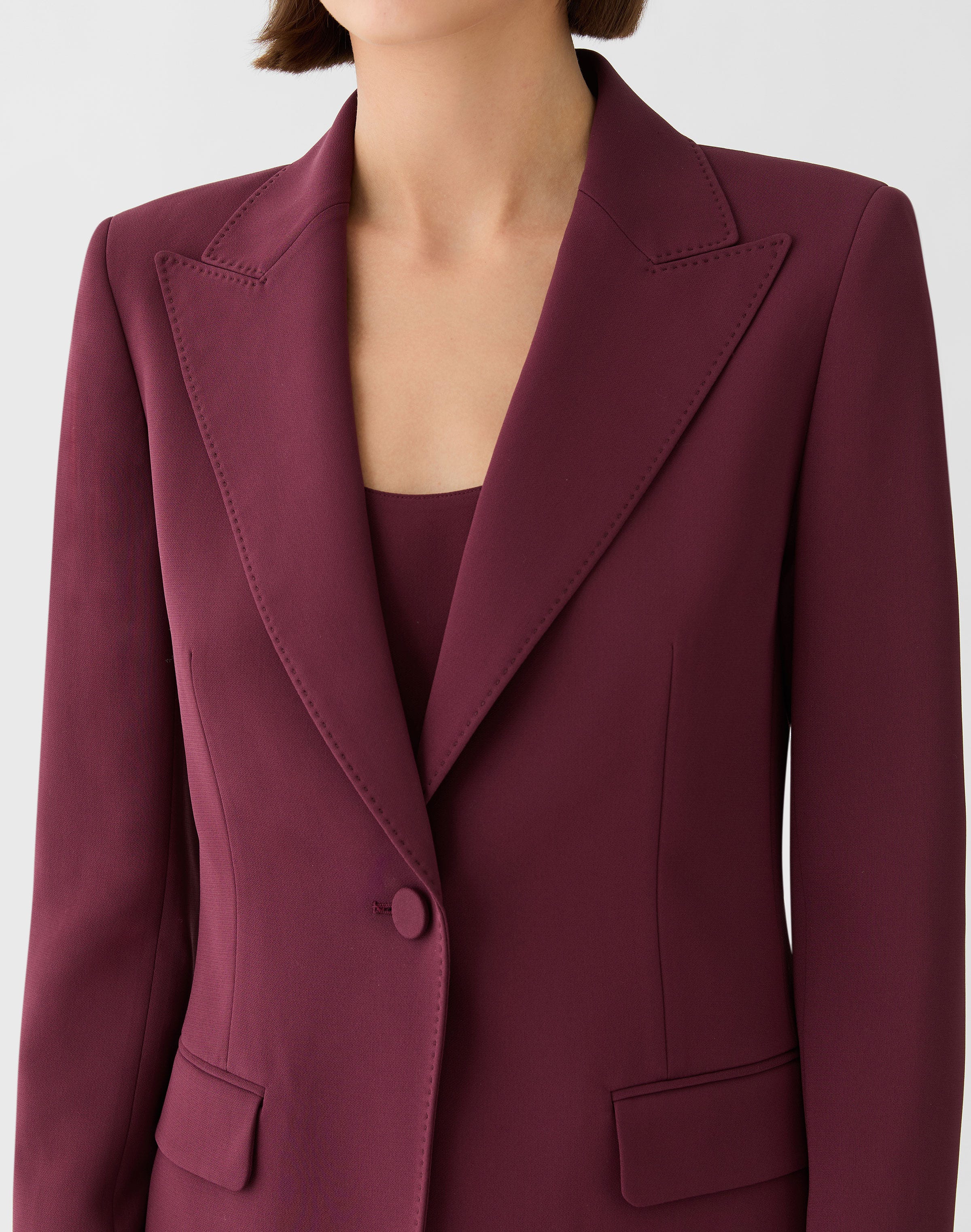 Responsible Finesse Crepe Peak Lapel Blazer