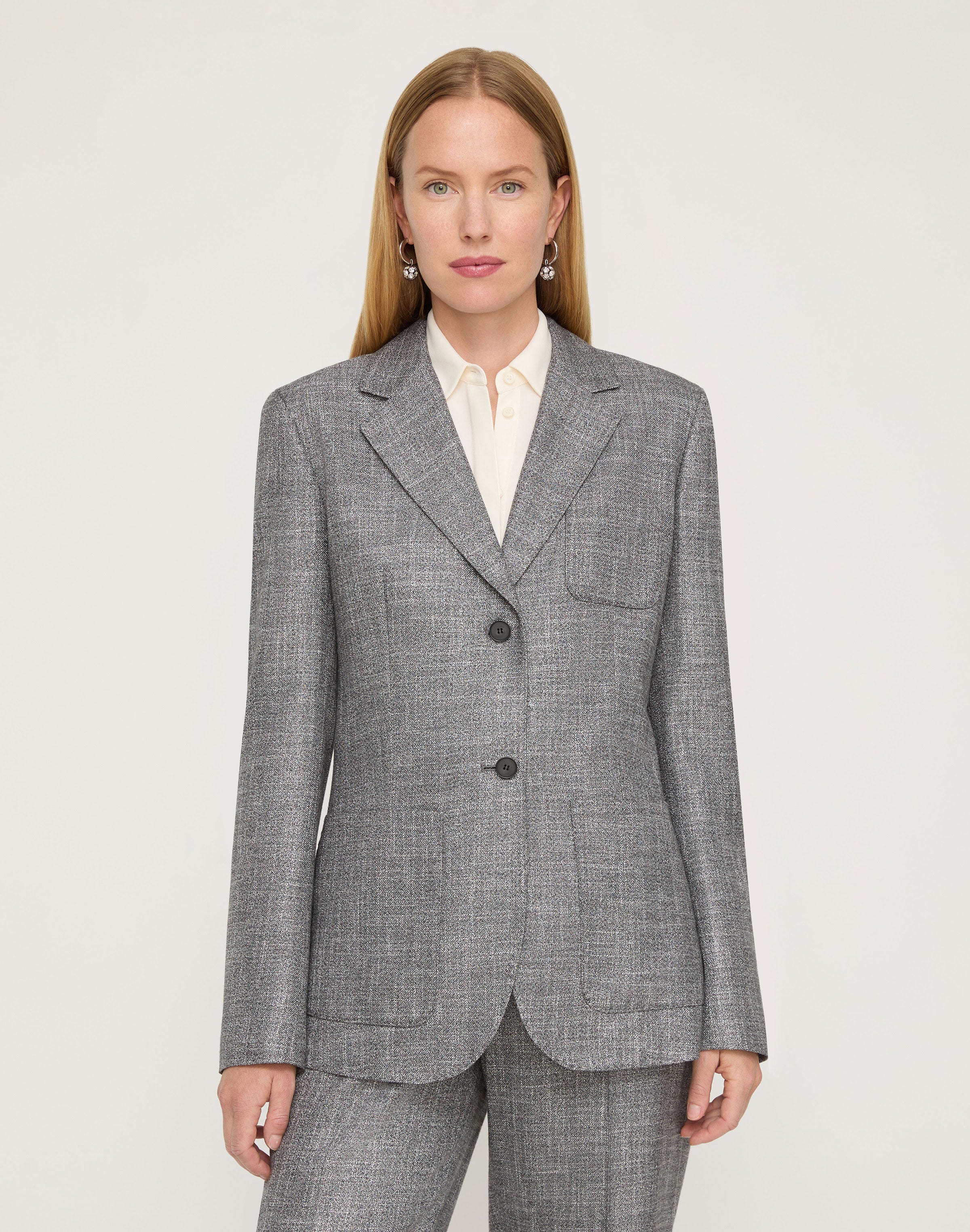 Bamboo Viscose Twill Three Pocket Blazer