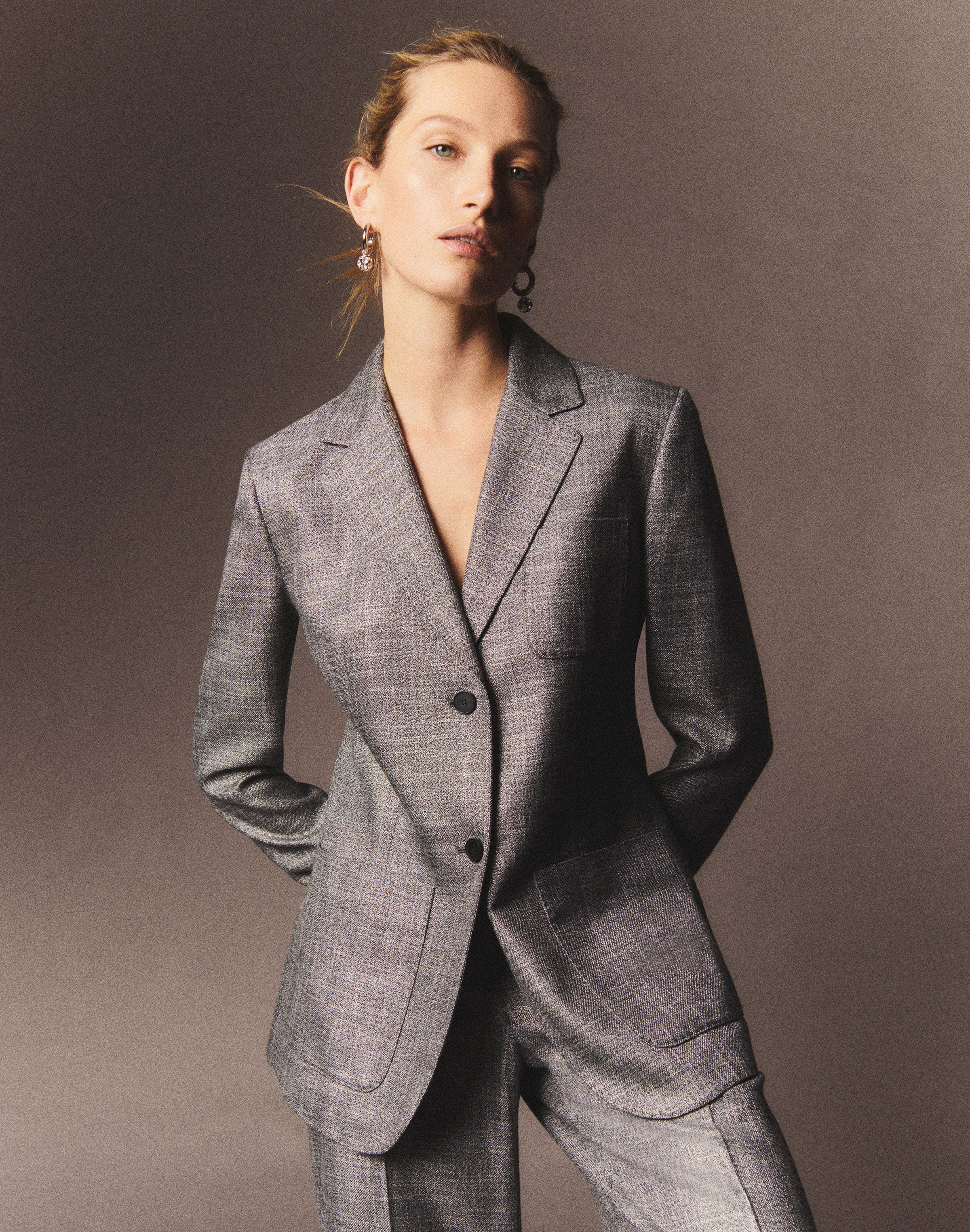 Bamboo Viscose Twill Three Pocket Blazer
