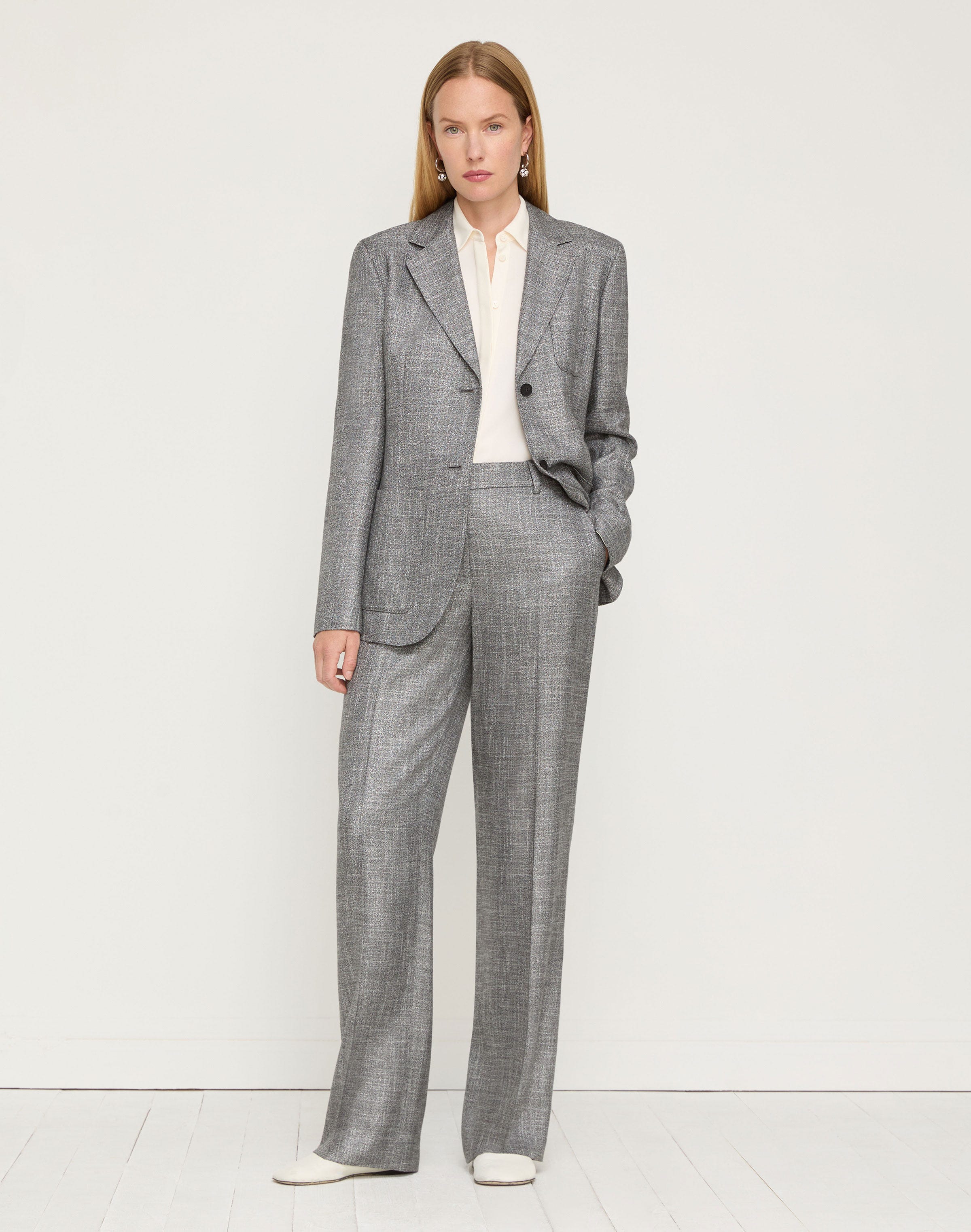 Bamboo Viscose Twill Three Pocket Blazer