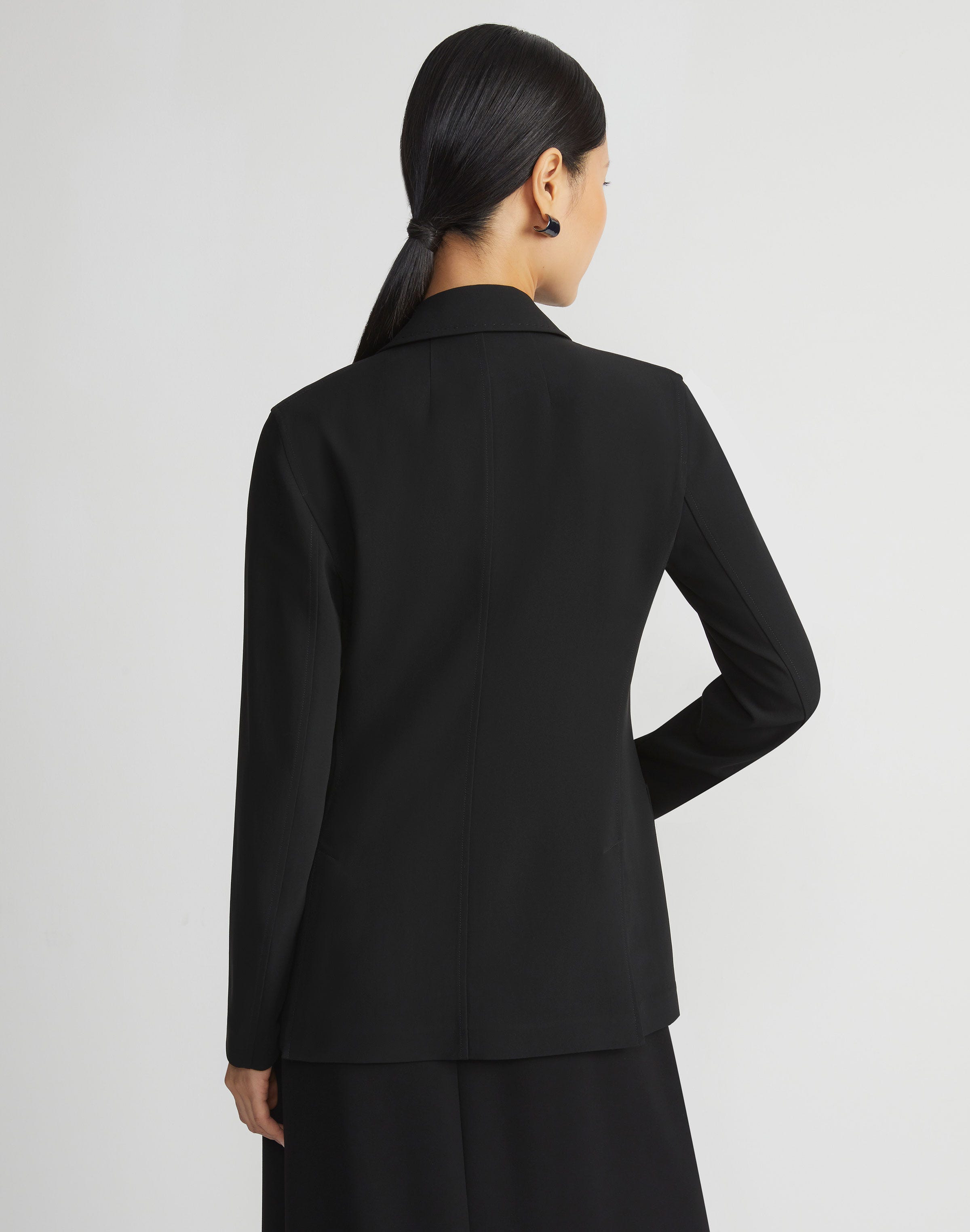 Petite Finesse Crepe Three Pocket Blazer