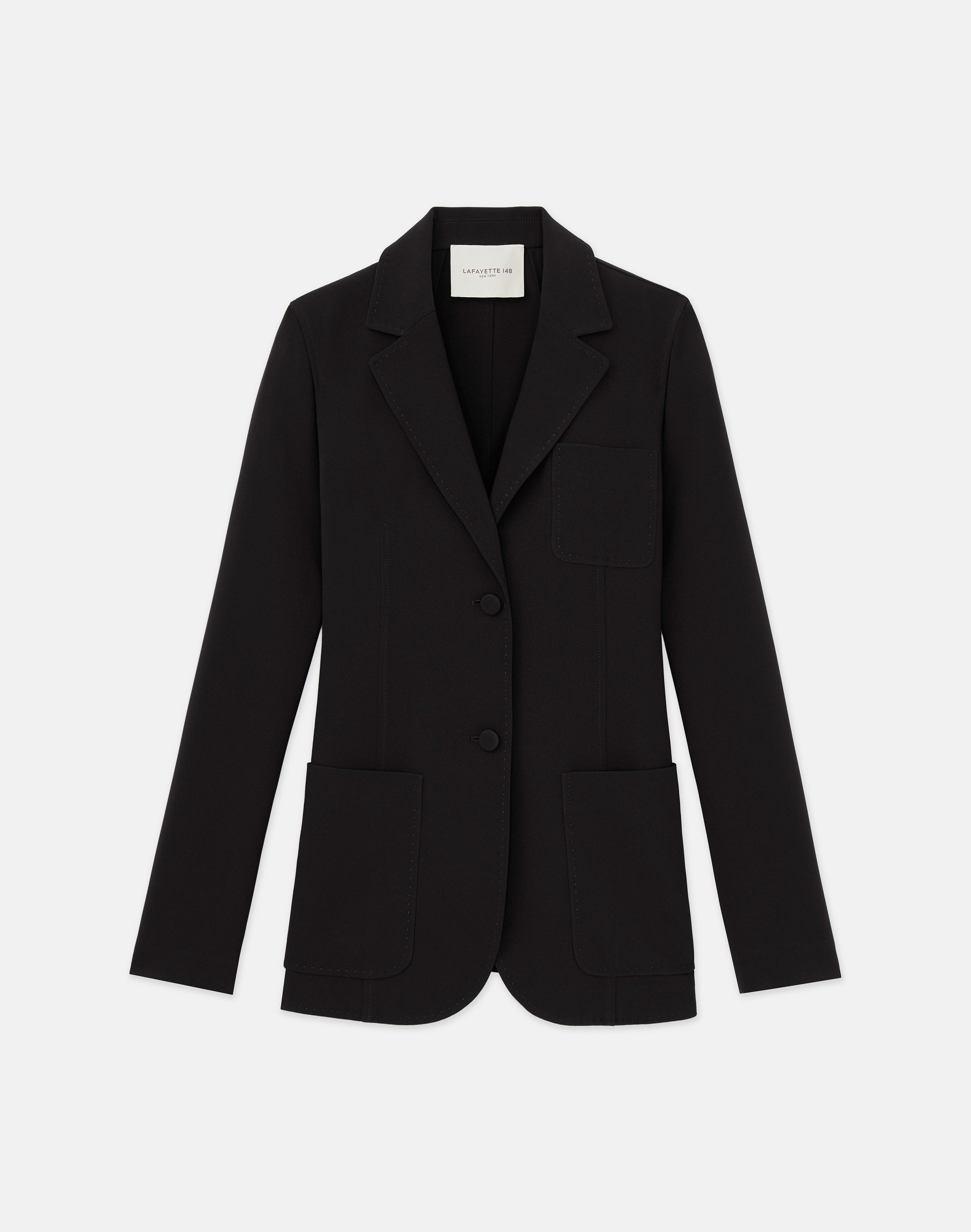 Petite Finesse Crepe Three Pocket Blazer