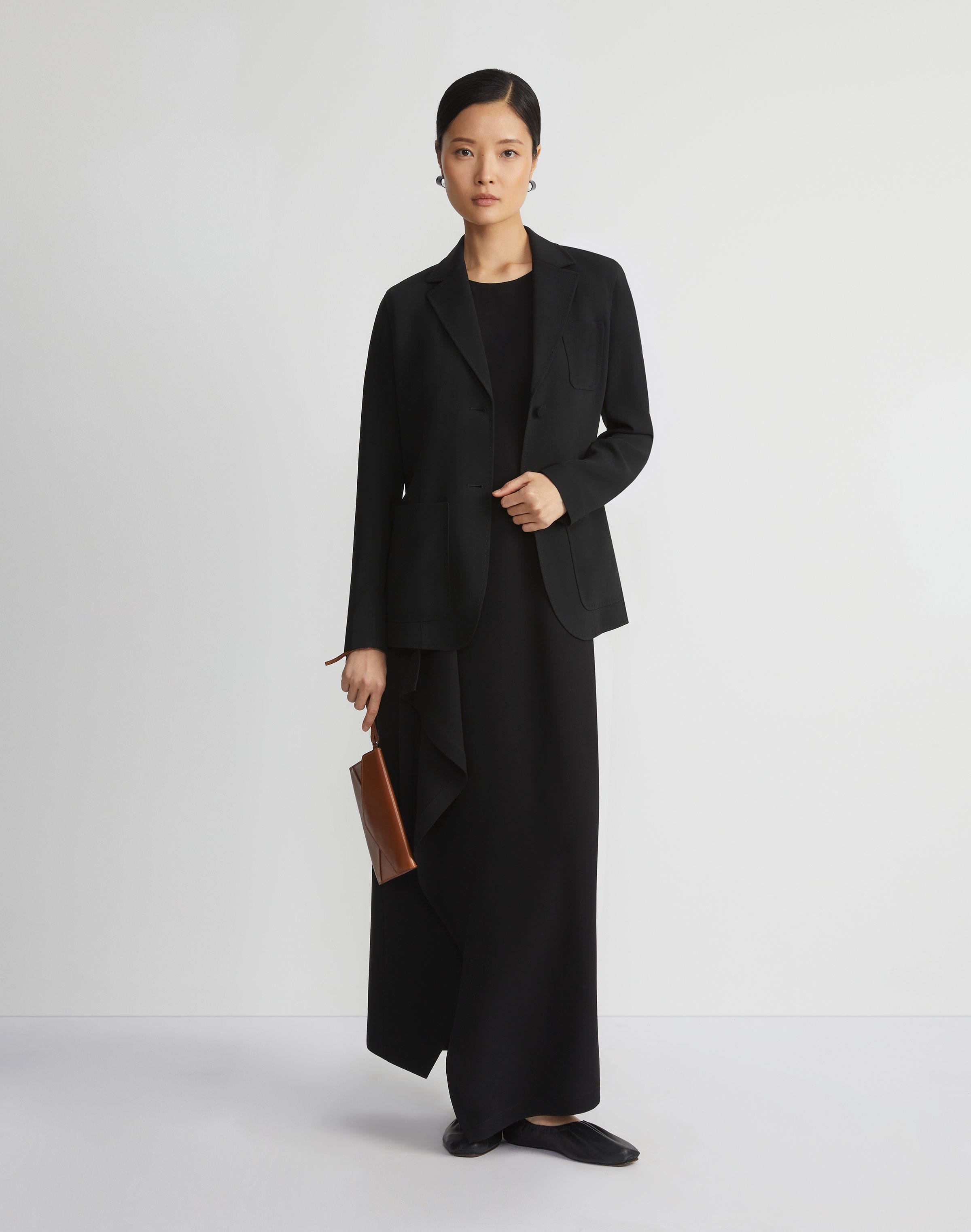 Petite Finesse Crepe Three Pocket Blazer