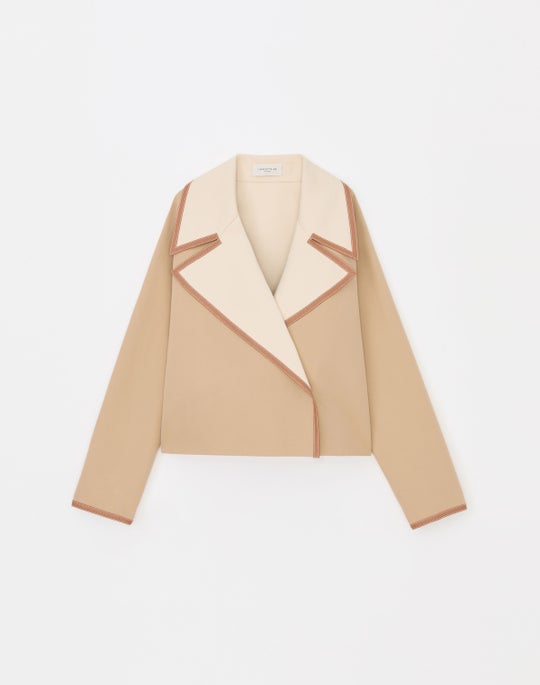 Two Tone Cotton Reversible Wide Lapel Jacket