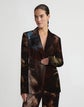 Plus-Size L148 X Save Venice Print Velvet Peak Lapel Tailored Blazer