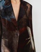 Plus-Size L148 X Save Venice Print Velvet Peak Lapel Tailored Blazer