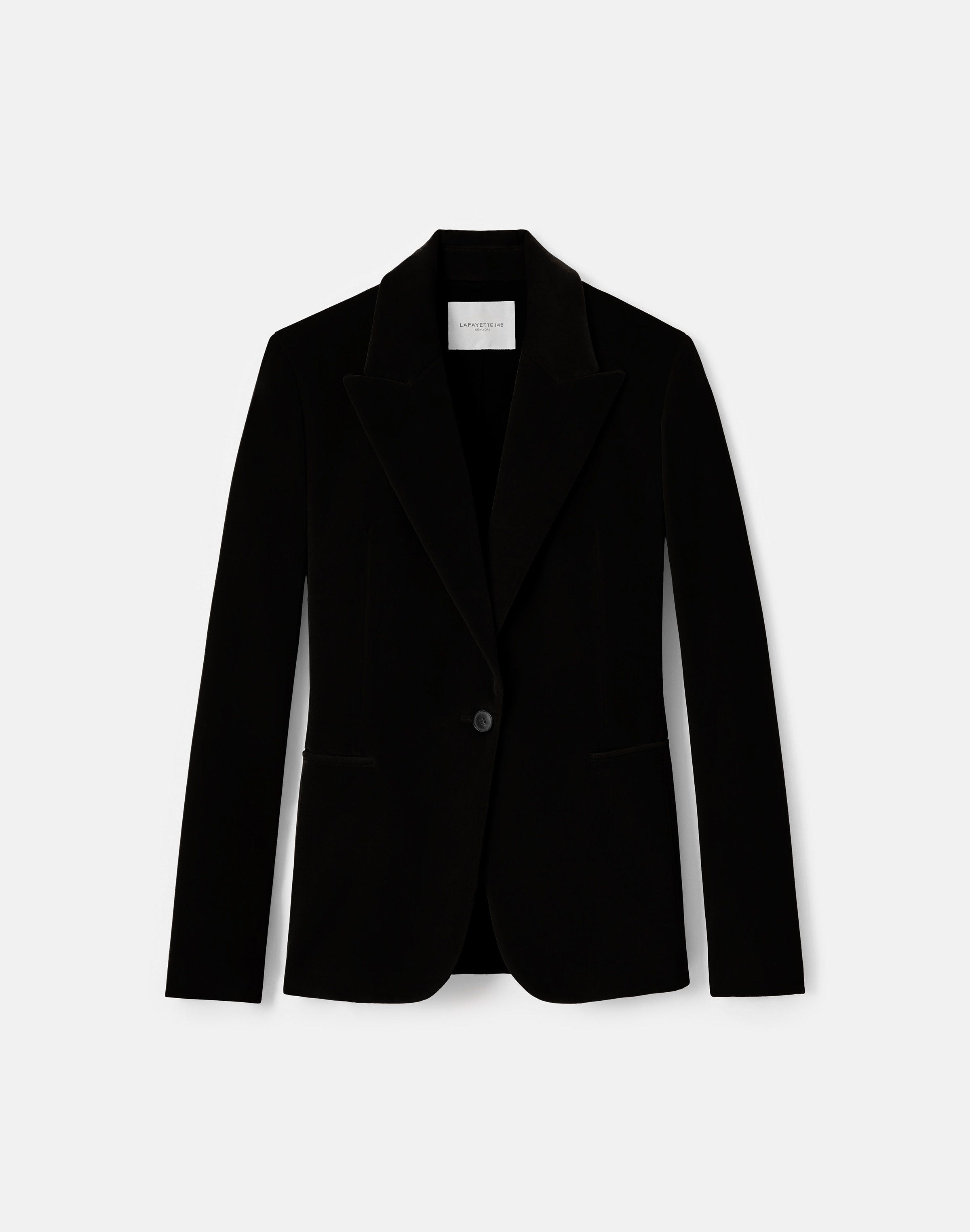 Velvet Single Button Fitted Blazer
