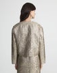 Metallic Baroque Botanical Brocade Collarless Jacket