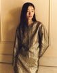 Metallic Baroque Botanical Brocade Collarless Jacket