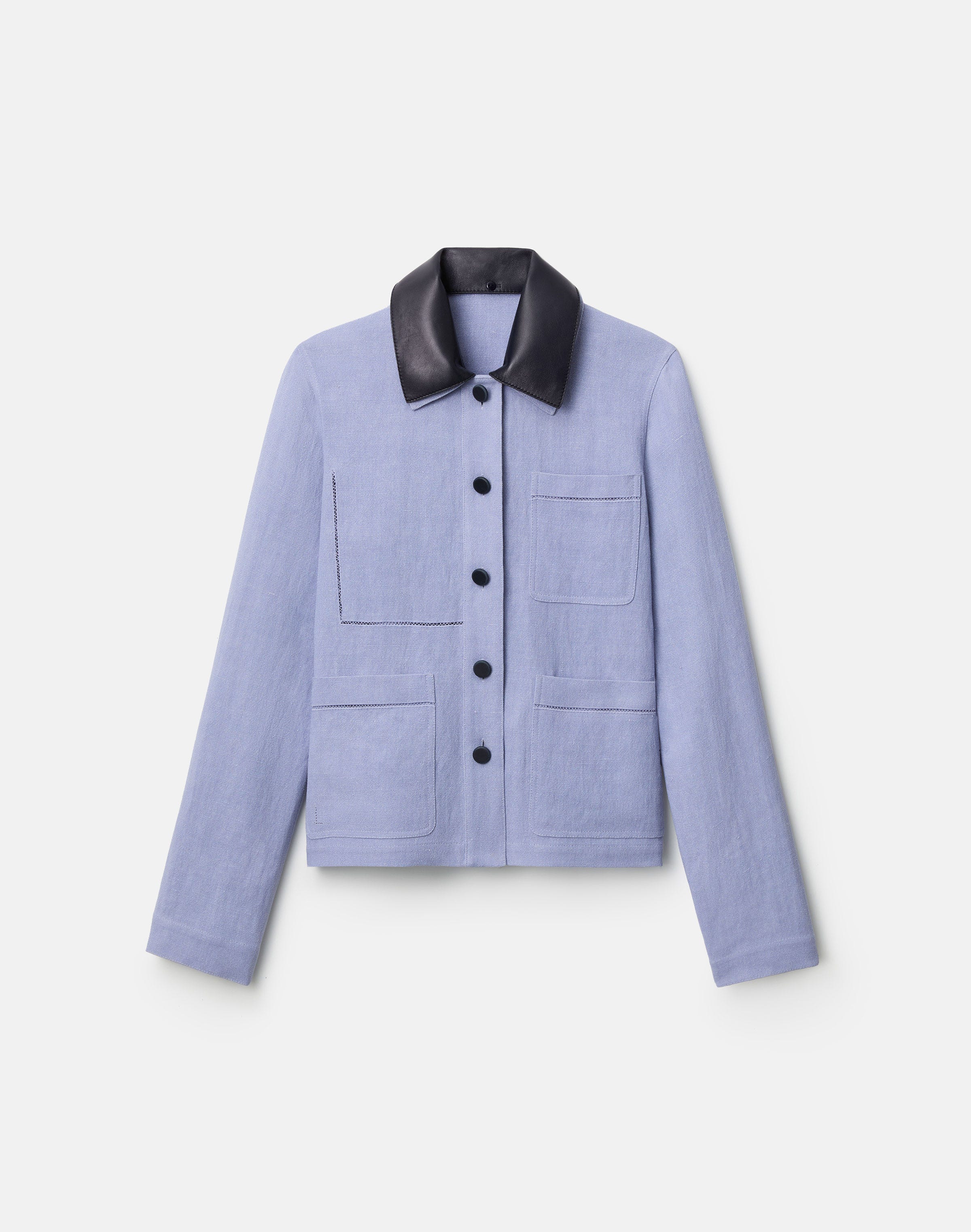 Linen-Viscose Canvas Convertible Jacket