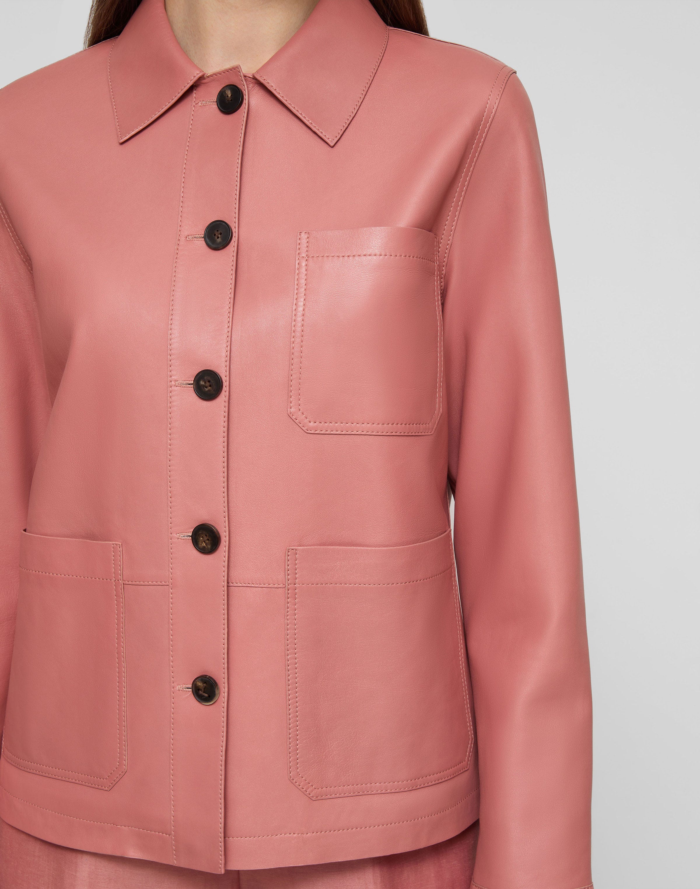 Nappa Leather Patch Pocket Jacket